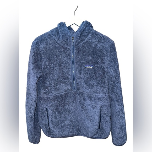 Patagonia Quarter Zip Fleece Pullover Hoodie - Medium - Blue - Picture 1 of 5